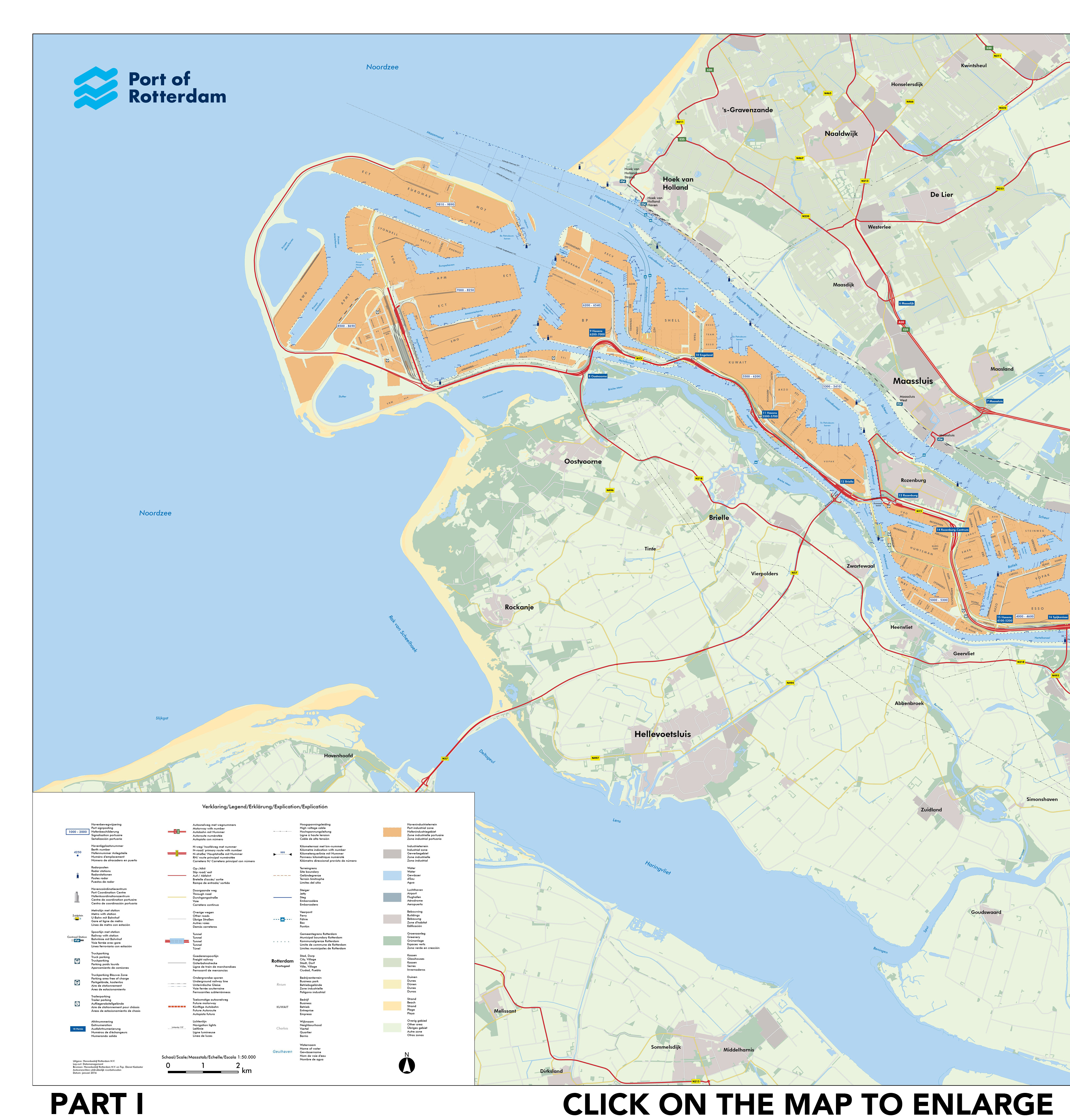 havens rotterdam kaart Kaart havengebied Rotterdam Active in Rotterdam Port|